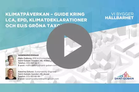 Webinarium: Klimatpåverkan - Guide kring LCA, EPD, Klimatdeklarationer och EU:s gröna taxonomi