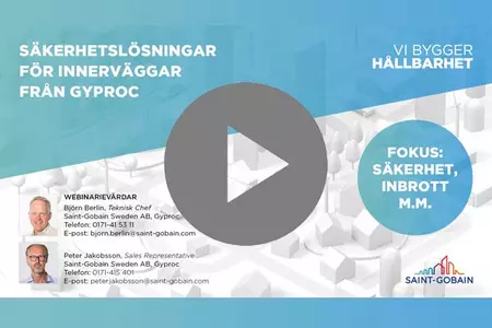 Skyddsklassade innerväggar från Gyproc