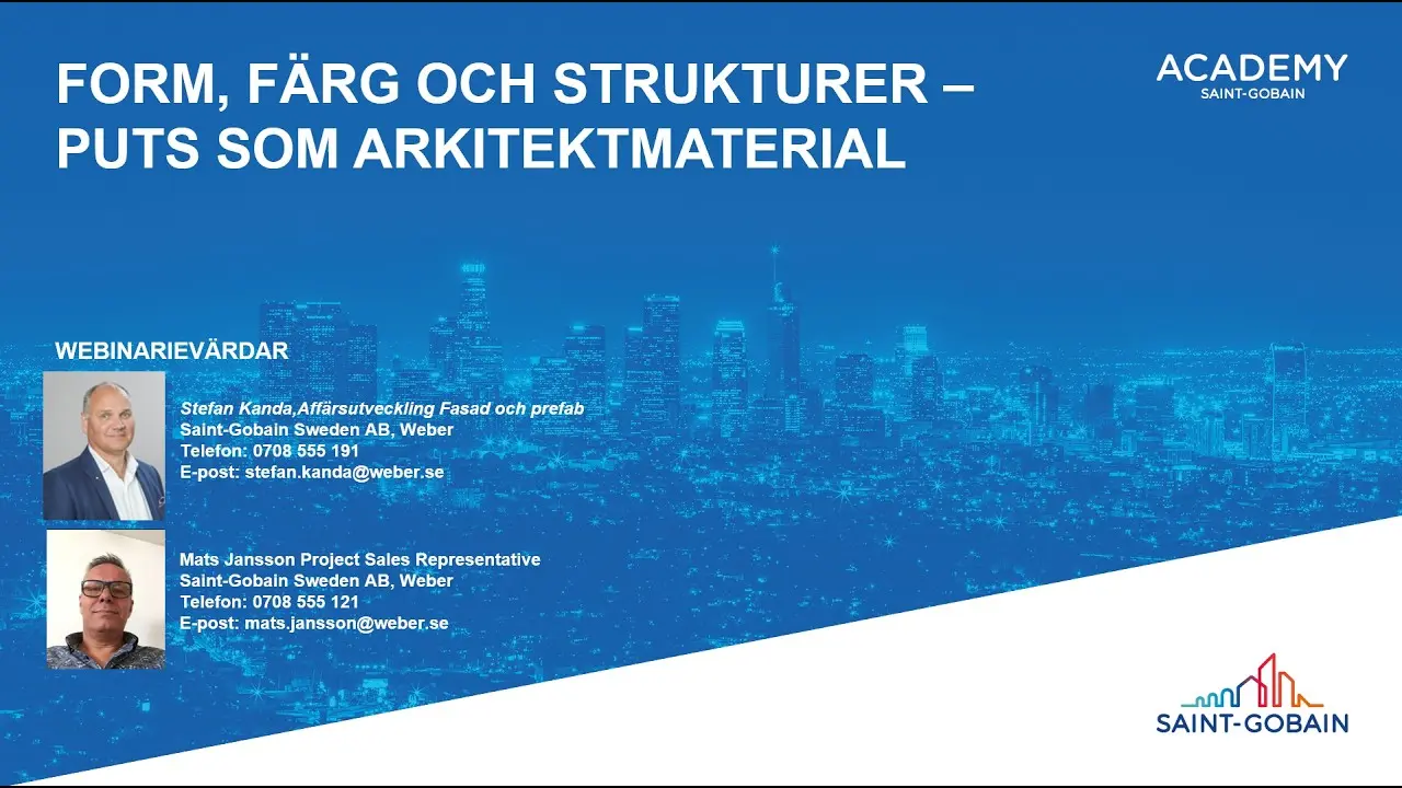 Webinarium: Form, färg och strukturer- puts som arkitektmaterial thumbnail