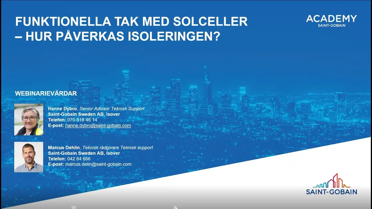 Saint Gobain webinarium Funktionella tak med solceller – hur påverkas isoleringen 20260429 thumbnail