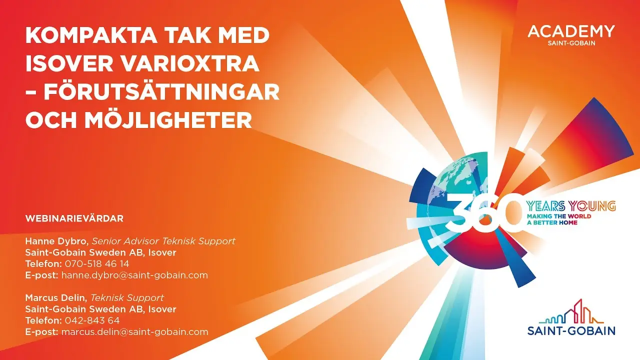 Webinarium: Kompakta tak med Isover VarioXtra – förutsättningar och möjligheter thumbnail