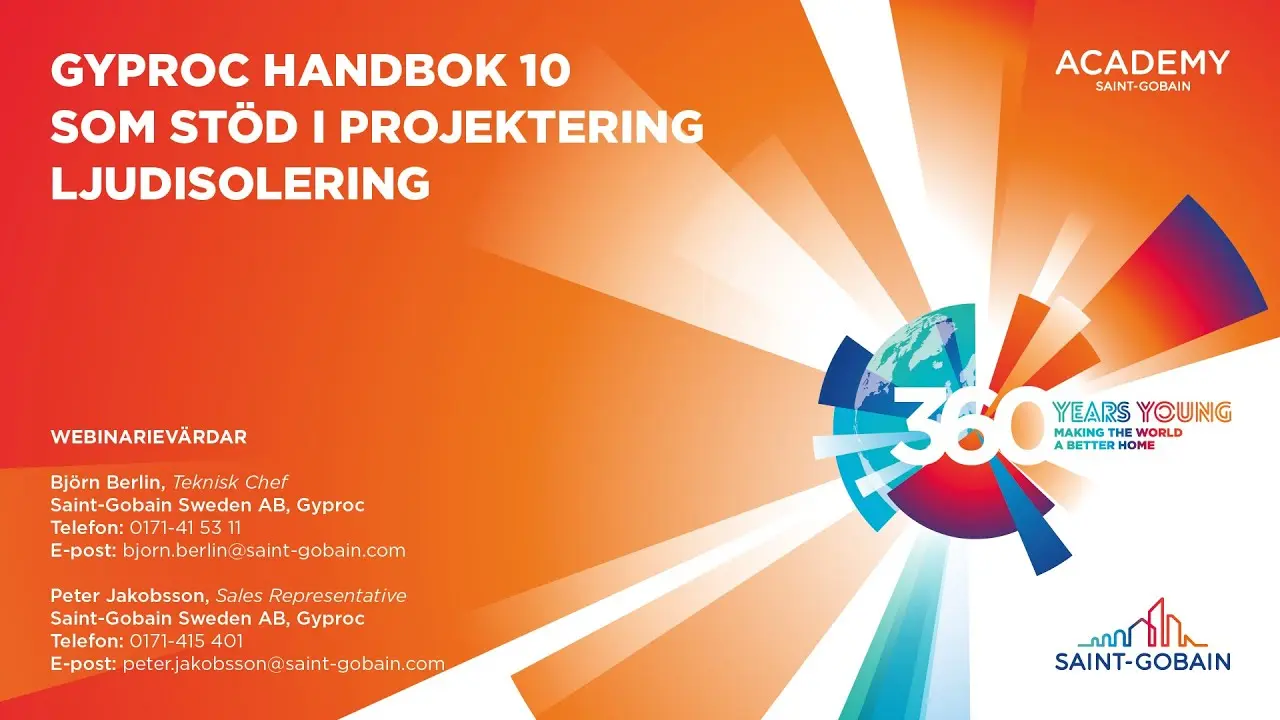 Webinarium: Gyproc Handbok 10 som stöd i projektering ljudisolering thumbnail