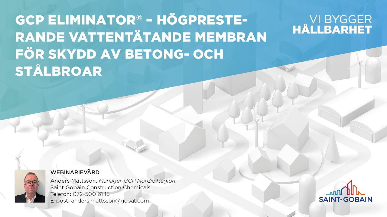 Webinarium: GCP ELIMINATOR - högpresterande vattentätande membran för skydd av betong- och stålbroar thumbnail